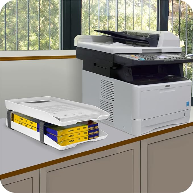Acrimet Traditional 2 Tier Letter Tray, Front Load Design, A4 Letter Size, Desktop Organizer (Plastic) (White Color)-NeatNest