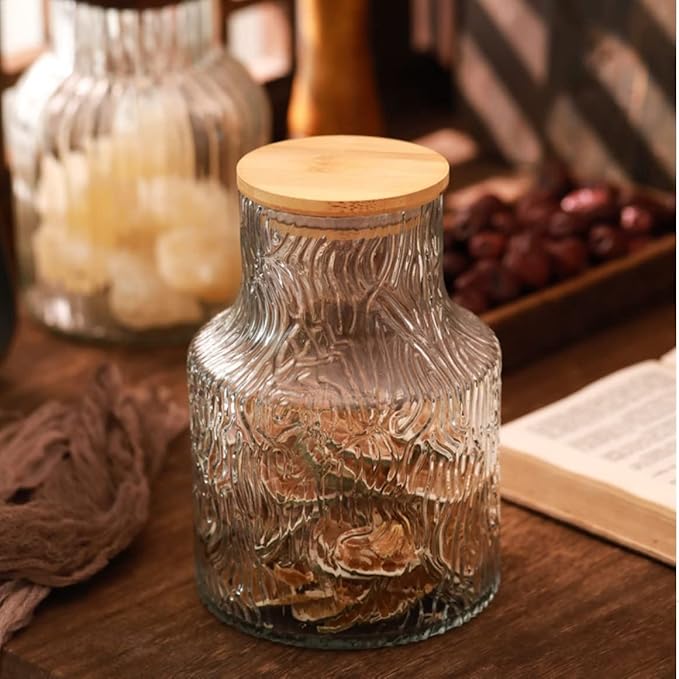ANSQU Vintage Large Glass Storage Jar, 59 FL OZ Glass Food Storage Container, Cookie Jar