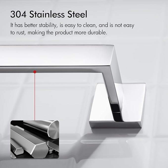 BANOLUX Towel Rack, 36-Inch Single Towel Bars for Bathroom, Towel Racks for Bathroom Wall Mounted SUS304 Stainless Steel Hand Towel Holder Organize Heavy Duty, Chrome Towel Bar