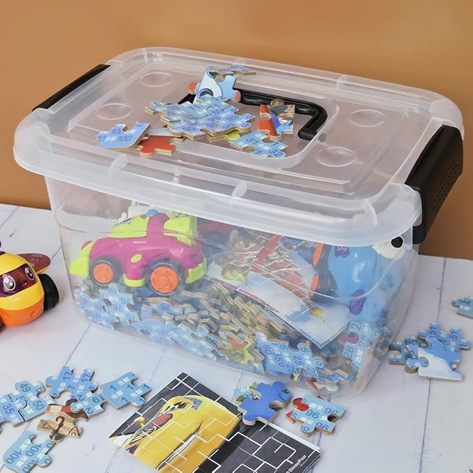 6 Quart Small Clear Storage Box, 6 Packs Small Plastic Storage Tote Boxes
