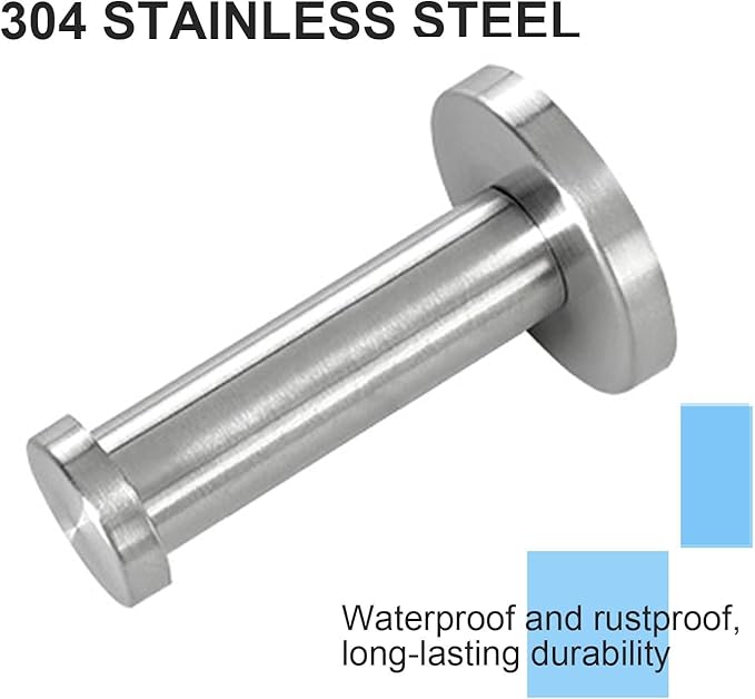 Bath Towel Hooks, 4 Pack Round Coat Hooks, Sturdy Wall Mounted Robe Hook, SUS 304 Stainless Steel Heavy Duty Clothes Hanger, Wall Towel Hooks for Bathroom Bedroom Kitchen(3 in, Brushed)