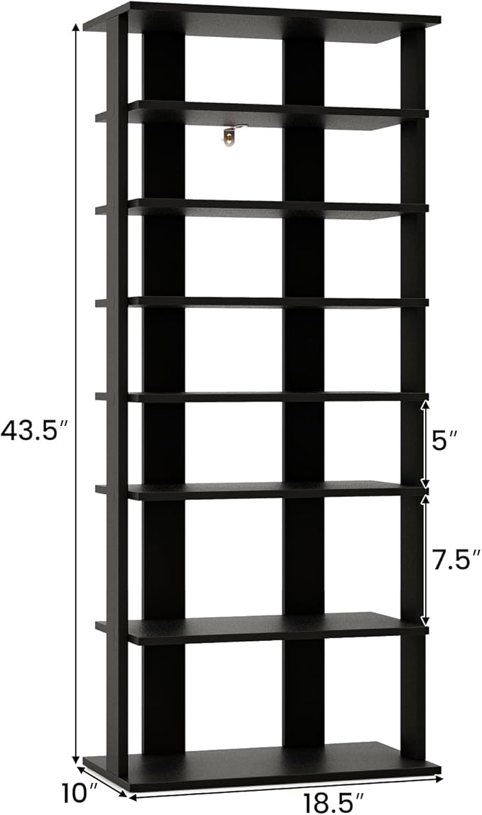 Tangkula 8-Tier Vertical Shoe Rack, Space-Saving Corner Shoe Organizer for 14 Pairs, Narrow Shoe Storage for Entryway, Front Door, or Closet-NeatNest