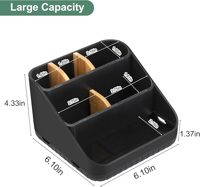 Chintu Toothbrush Holders Bathroom Countertop Organizer-Electric Tooth Brushing Holder 6 Slots Toothbrush Caddy for Counter Organization Kids Family Toothpaste Holder for Vanity Storage Black-NeatNest