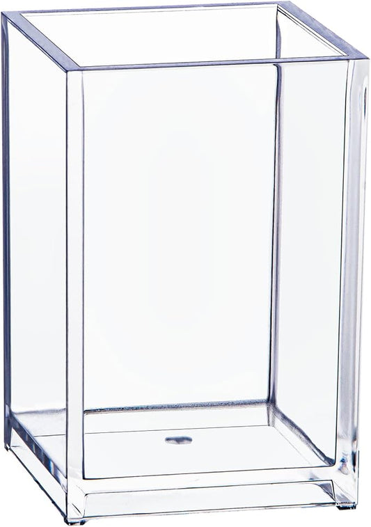 dedoot Acrylic Drawer Organizer, Clear 1 Compartment Makeup Organizer Transparent Plastic Makeup Brush Holder Pen Holder Jewelry Accessories Storage Acrylic Square Cube Box,2.5X2.5X3.8 Inches-NeatNest