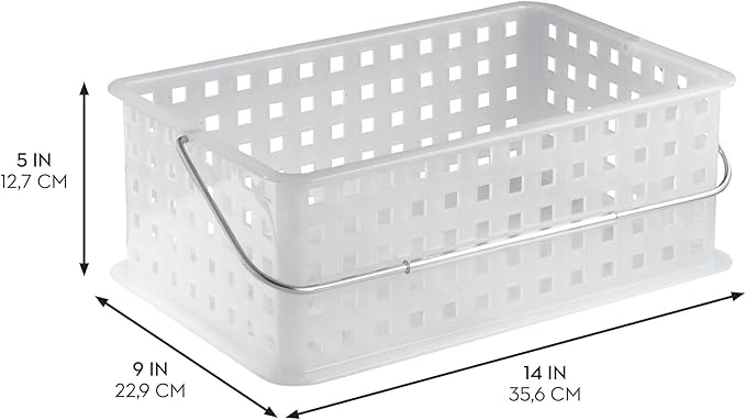 iDesign Portable Shower Caddy Dorm or Bathroom, Set of 3, Clear/Frost, Made in USA Basket