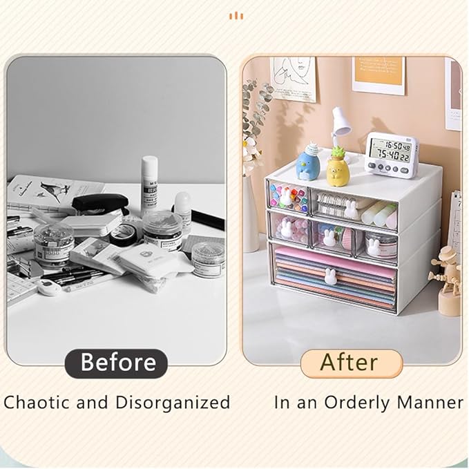 Cupboard Organizers, Tea Box with 2 Drawers, Kitchen Storage Box for Tea Bags, Coffee, etc. Storage Rack for Kitchen/Bathroom/Dressing/Office, etc.(white-2drs)-NeatNest