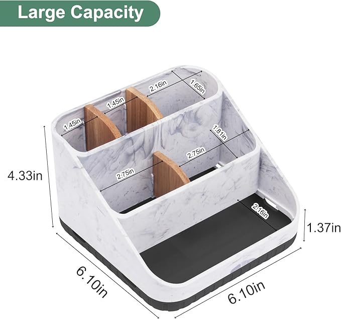 Chintu Toothbrush Holders for Bathroom Counter Organizer - 6 Slots Kids Tooth Brushing Holder Rustic Toothbrush and Toothpaste Holder for Vanity Organization Farmhouse Electric Toothbrush Caddy Black-NeatNest