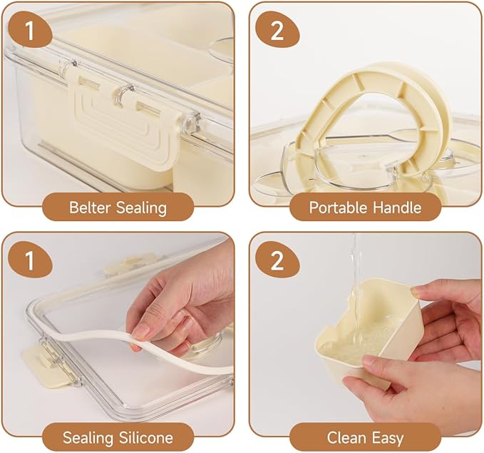 Divided Serving Tray with Lid and Handle, Snackle Box Charcuterie Container for Portable Snack Platters - Clear Organizer for Snacks,Candy, Fruits, Nuts for Party, Entertaining-NeatNest