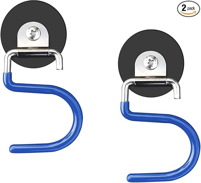 Magnetic Broom Hooks Broom Holder Do Not Require Drilling Warehouse Kitchen Refrigerator Metal Surface Suitable Broom Holder Wall Mount (Blue, Single)