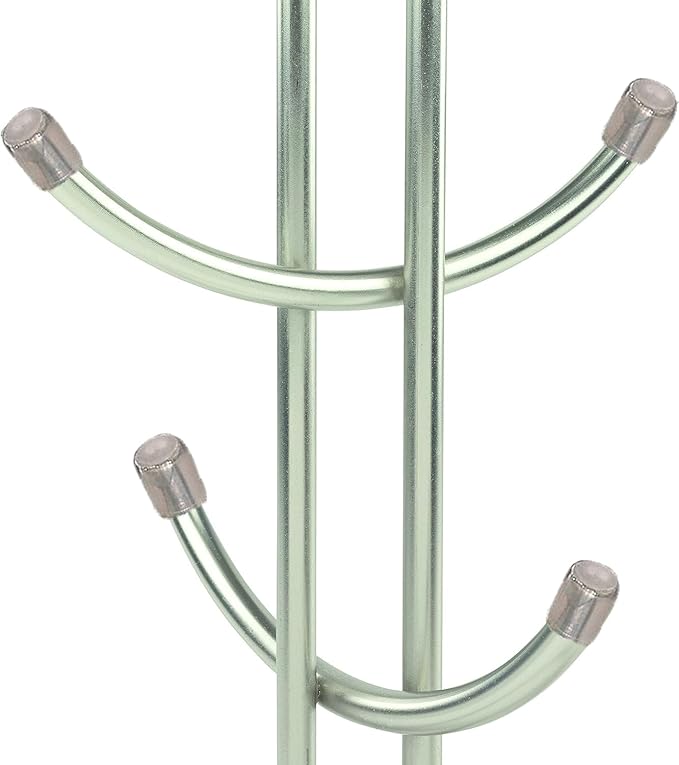 FitWell Mugs Holder, Mug Tree, Coffee Mug Holder, Coffee Mug Tree, Mug Organizer for Cabinet, Mug Holder Stand, Coffee & Tea Cup Storage Rack (Satin Nickel, 8 Mugs Holder (17.5"H))-NeatNest