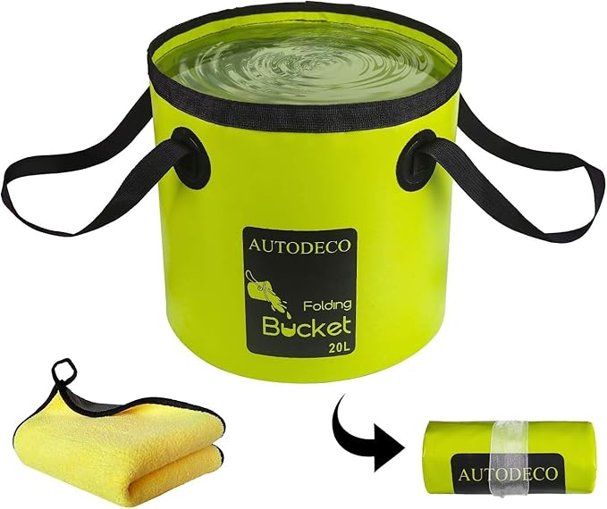 AUTODECO Collapsible Bucket 5 Gallon Container Folding Water Bucket Portable Wash Basin 20L-NeatNest