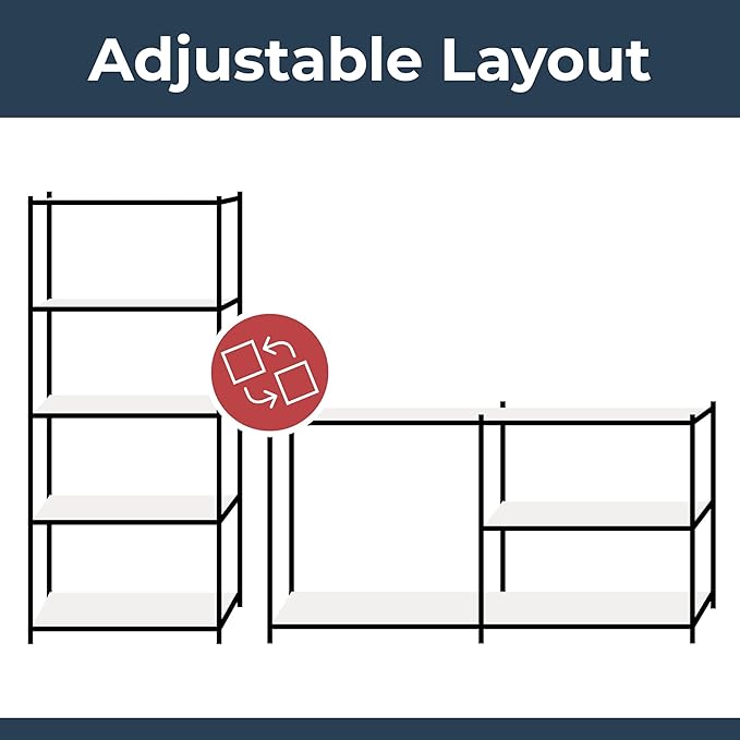 Garage Workbench & Shelving: 35 high x 47 Wide x 24 deep | Heavy Duty Racking Shelves for Storage, Black 2 Tier (660 bs Per Shelf), 1321 lbs Total Capacity|for Workshop, Shed, Office|5 Year Warranty