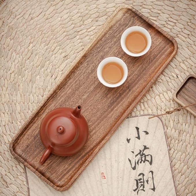 Bathroom Vanity Tray, Bathroom Tray for Counter, Toilet Tank Tray, Wood Bathroom Tray for Organizing and Home Decor (13.8 x 6 x 0.8 inch)-NeatNest