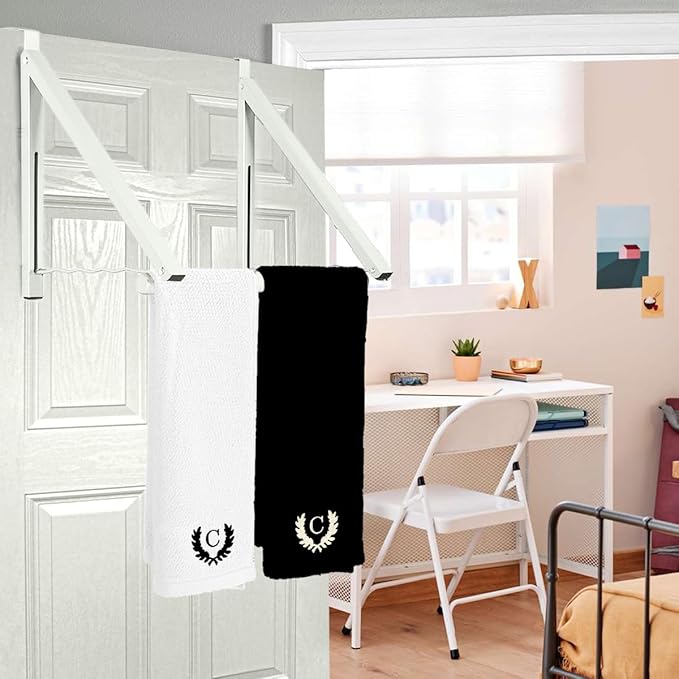 HOLDN’ STORAGE Over The Door Hanger Foldable - Over The Door Rack for Hanging Towels, Coats & Clothes - Over The Door Hanger Hooks for Bedroom, Washroom and Office.