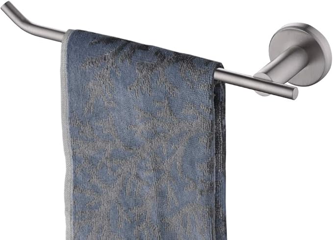JQK Hand Towel Bar, Stainless Steel Towel Ring for Bathroom, 9 Inch Necklace Holder Brushed Finish Wall Mount Left Hand, TR101-BN