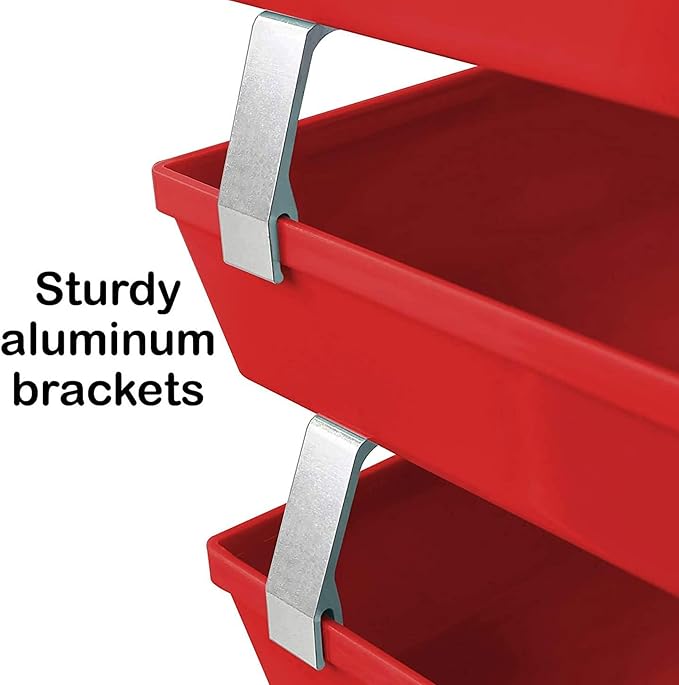 Acrimet Facility 4 Tier Letter Tray, Side Load, Letter Size/A4, Desktop File Organizer, Plastic (Solid Red)-NeatNest