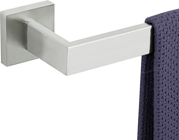 28 Inch Towel Bar for Bathroom 12/16/24/28/32/36 Inch Kitchen Towel Holder Brushed Nickel Towel Rod Wall Mounted SUS304 Rustproof Towel Rack Modern Square Design (1, Brushed Nickel, 28 Inch)