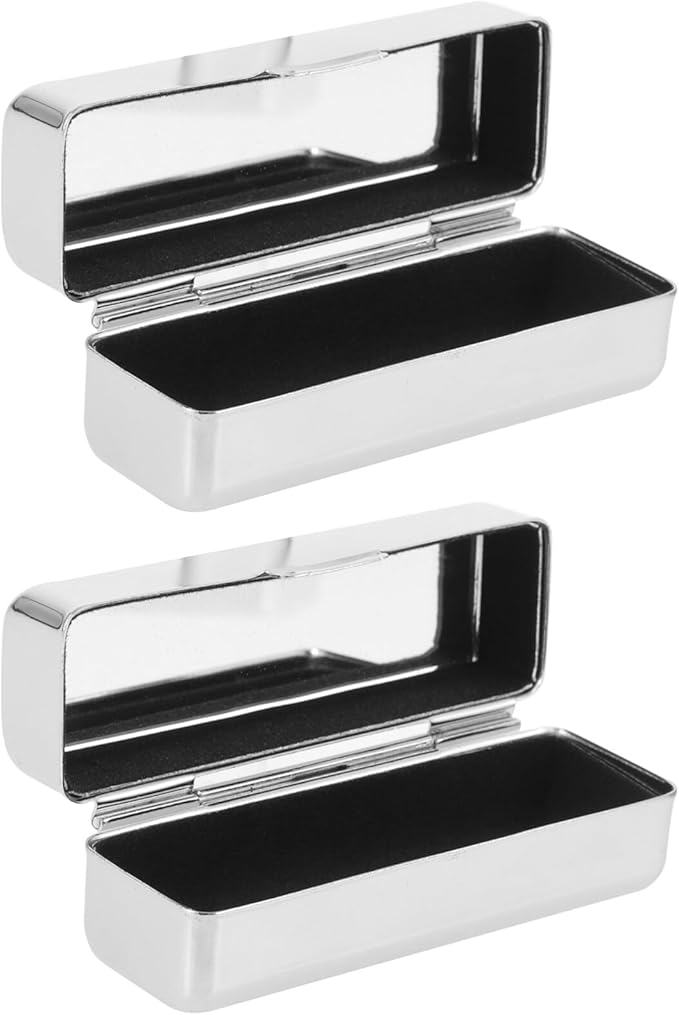 Beaupretty 2pcs Vintage Lipstick Organizer Case with Mirror Portable Makeup Storage for Lip Gloss Essential Oil Roller Elegant Retro Design for Pocket Travel-NeatNest