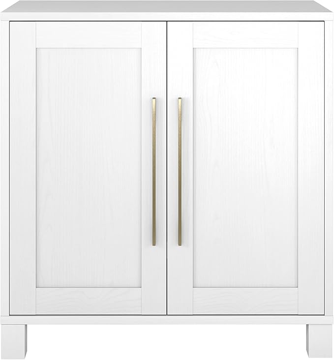 Henn&Hart 28" Wide Rectangular Accent Cabinet in Cloud White, for Home, Living Room, Bedroom, Entertainment Room, Office
