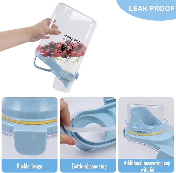 Dog Food Storage Container Airtight Portable Dog Food Container with Handled Lid and Pour Spout,Food Storage for Dog Dry Food Small Pet Food Container with Measuring Cup for Home, Travel,2.8L Blue-NeatNest