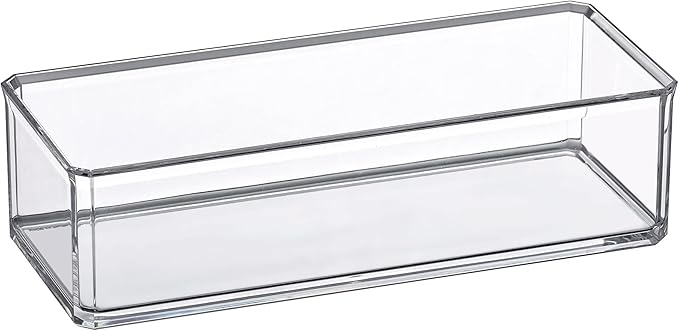 Amazing Abby - Glamour - Acrylic 1-Compartment Makeup Organizer, Transparent Plastic Lipstick Holder, Perfect Bathroom Vanity Storage Solution for Lipsticks, Nail Polishes, and More-NeatNest
