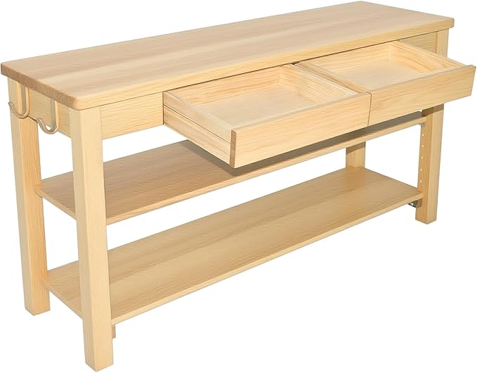 Wood Shoe Bench Entryway with Drawer: 2-Tiers Wooden Storage Shoe Rack with Bench Seat, Compact Mid-Century Modern Design for Entryway, Hallway,Closet,Front Door Entrance,Foyer Natural 43.3"