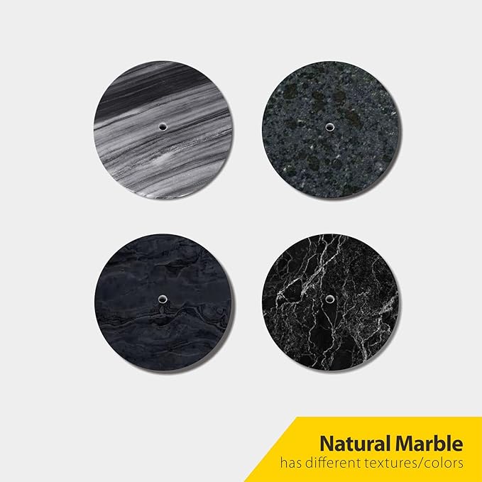 Black Hand Towel Holder Stand with Heavy Marble Base, T-Shape Towel Rack, Free-Standing for Bathroom Vanity Countertop, 304 Stainless Steel (Black)-NeatNest