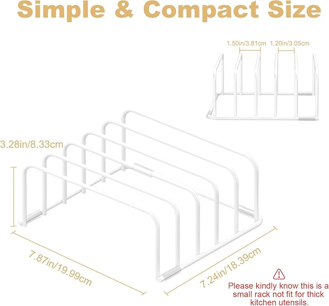 Cutting Board Organizer, 2Pcs Cutting Board Holder Rack Baking Cookie Pan Sheets Cooling Small Racks Storage Stand for Kitchen Cabinet Countertop Bakeware Organizer 7.87 x 7.2 x 3.15 White-NeatNest