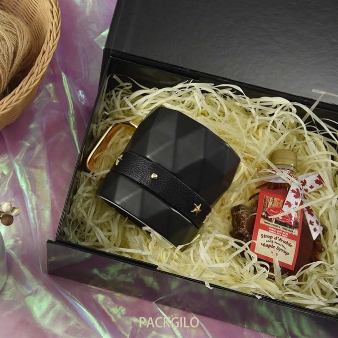 1Pcs Black 9.5x7x4 Inch Gift Box, Small Magnetic Box with Lid Black Small Gift Boxes for Groomsman proposal Foldable Magnetic Closure Storage Boxes-NeatNest