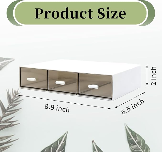 Desk Organizer Drawers-Stackable Desk Drawer Organizer, Plastic Storage Drawers Desktop Storage Great for Office Organization School Home - 3 Drawers (White)-NeatNest