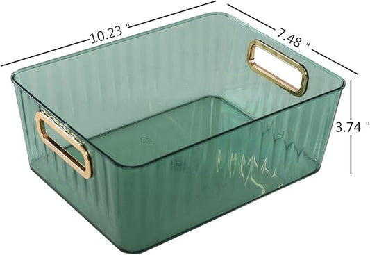 Clear Pantry Storage Organizer Bins, Green, 6 Packs-NeatNest