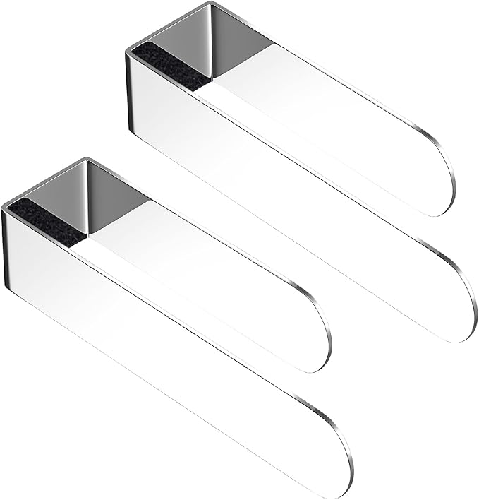 HUFEEOH 2 Pack Adhesive Hand Towel Holder, Sticky Towel Bar Towel Holder Wall Mounted, Stainless Steel Kitchen Towel Holder Hand Towel Rack for Bahtroom Hotel RV Kitchen (Polished Silver)