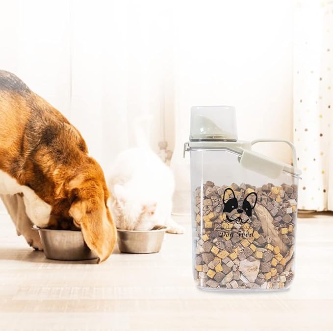 Dog Food Storage Container Airtight Portable Dog Food Container with Handled Lid and Pour Spout,Food Storage for Dog Dry Food Small Pet Food Container with Measuring Cup for Home, Travel,2.8L-NeatNest