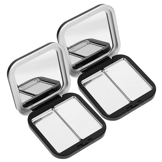 Beaupretty Empty Eyeshadow Palettes 2PCS Empty Eyeshadow DIY Lipstick Lip Balm Blusher Containers Refillable Makeup Storage Case Box with Mirror-NeatNest