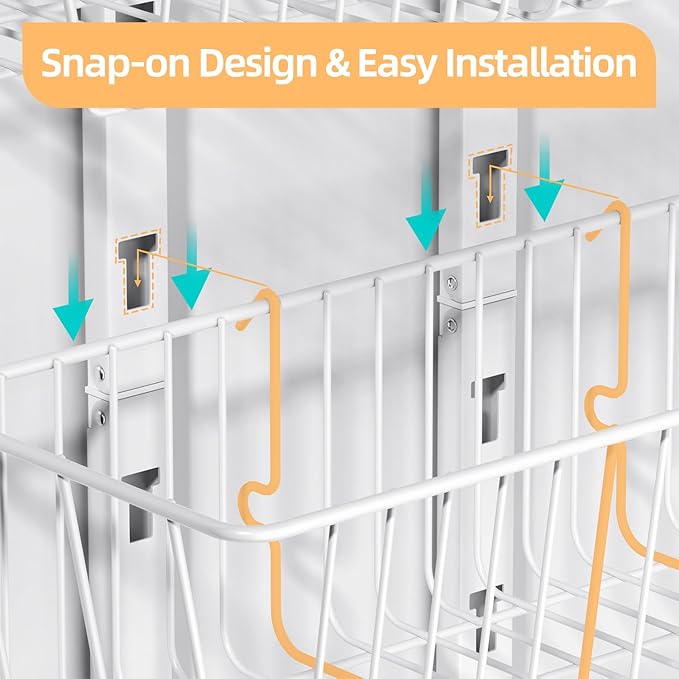 10-Tier Over the Door Pantry Organizer with Baskets Metal Over the Door Hanging Spice Rack, Over Door Organizer and Storage, Spice Rack Door Hanger Organizer for Home & Kitchen Laundry Bathroom, White