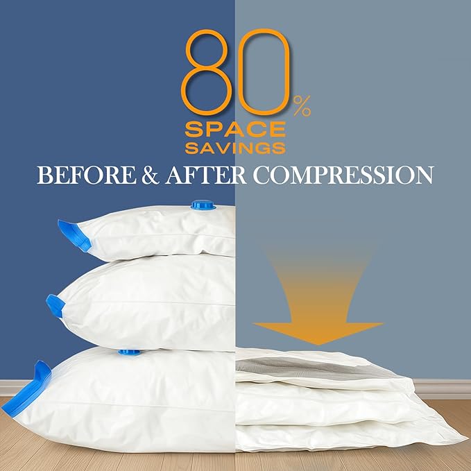 Vacuum Storage Bags for Clothing, 16 Pack Vacuum Seal Bags (3 Jumbo, 3 Large, 3 Medium, 5 Small, 2 Roll) for Clothes Comforters Blankets, Space Saver Bag with Electric Pump (2025 Upgrade)