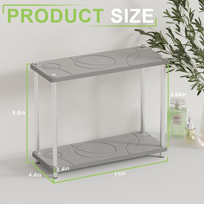 Bathroom Countertop Organizer Water Absorbing Stone Bathroom Organizer 2 Tier Skincare Organizer with Perfume & Makeup