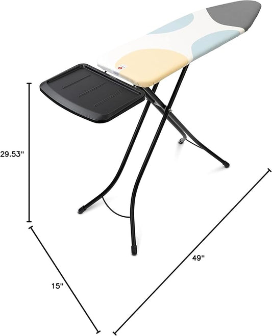 Brabantia Size B Ironing Board (49x15 in) 7 Height Options, Solid Steam Unit Rest Holder (Spring Bubbles) Non-Slip Feet, Anti-Collapse Child Locks-NeatNest