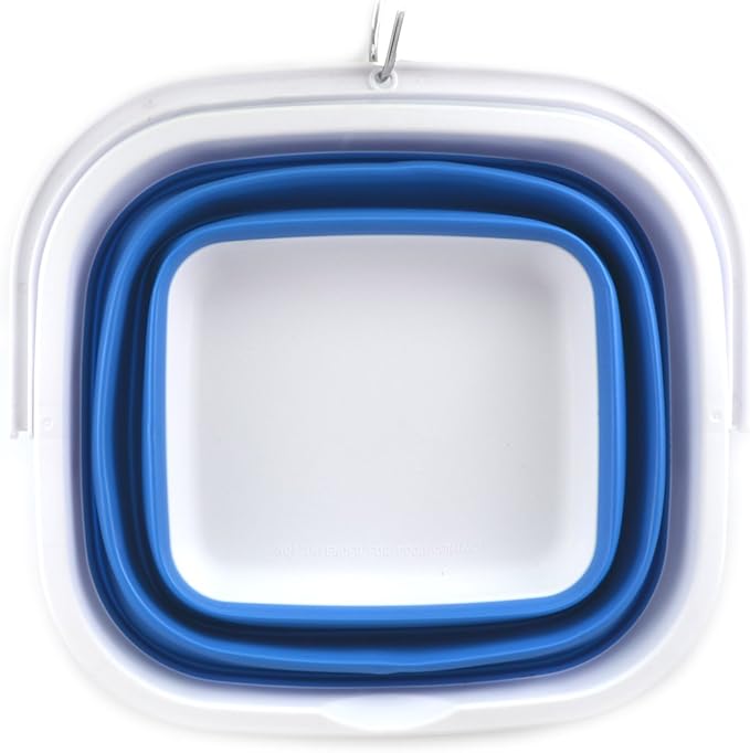 SAMMART 11L (2.9 Gallon) Collapsible Rectangular Handy Bucket (1, Blue)-NeatNest