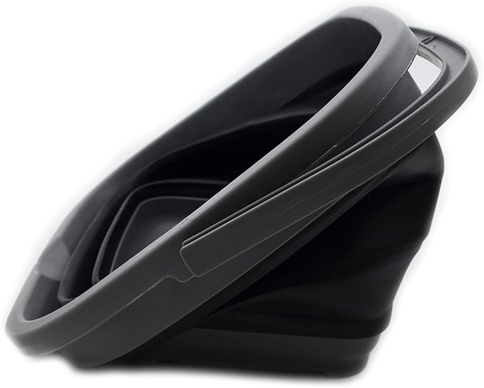 SAMMART 11L (2.9 Gallon) Collapsible Rectangular Handy Bucket (1, Grey/Black)-NeatNest