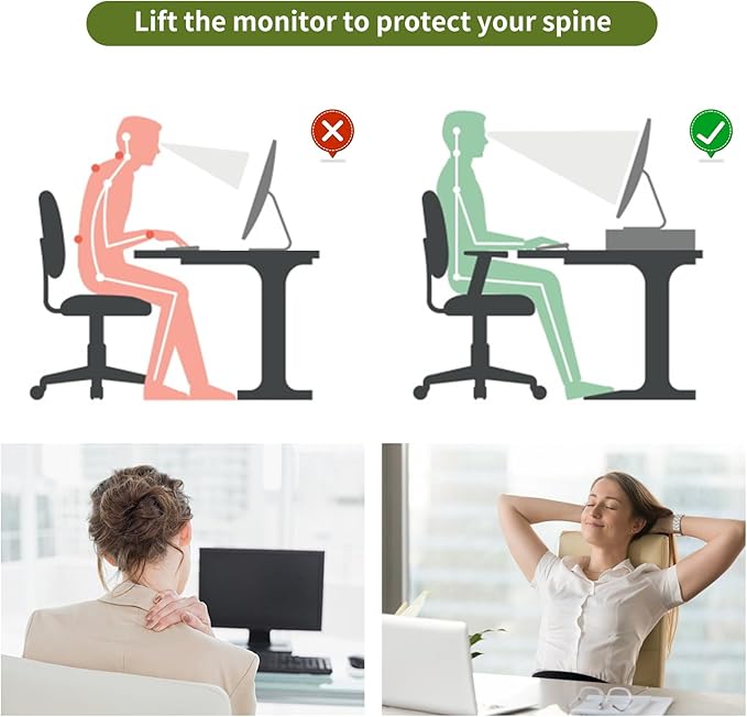 gianotter Desk Organizers and Accessories, Monitor Stand with Drawer and 2 Pen Holder, Purple Desk Accessories, Computer Stand Suitable for Offices and Dormitories (Purple)-NeatNest