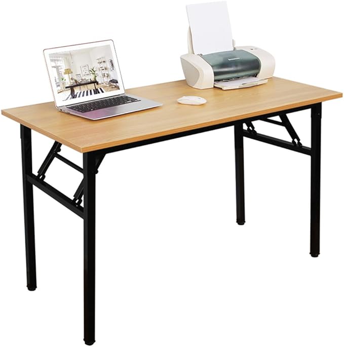 DlandHome 47 inches Folding Table Computer Desk Portable ActivityTable Conference Table Home Office Desk, Fully Assembled Teak DND-ND5-120TB1-NeatNest