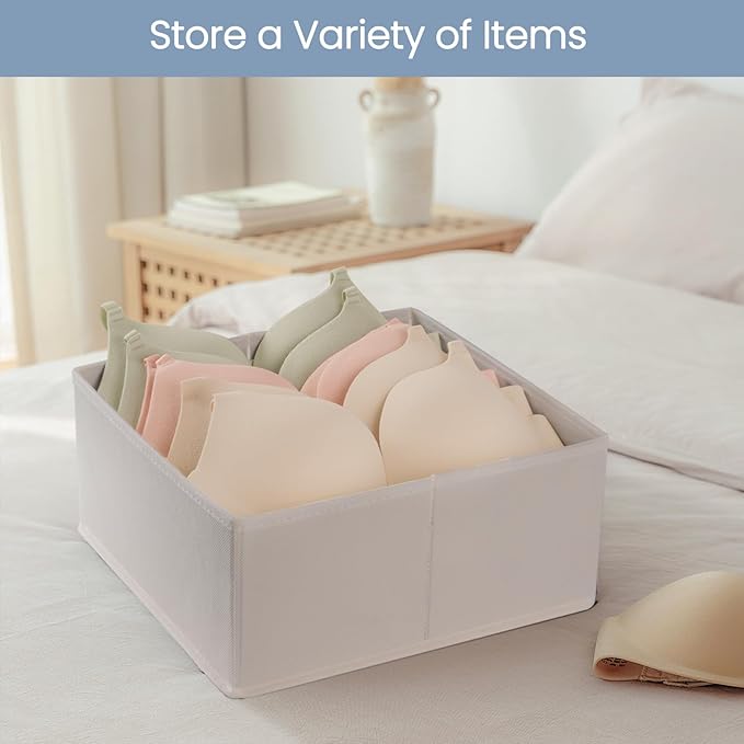 Criusia Drawer Organizer Clothes, 24 Pack Underwear Drawer Organizers, Foldable Closet Organizers and Storage Dresser Drawer Dividers Clothing Organizer for Clothes, Socks, Scarves, Bra, Ties (Beige)-NeatNest