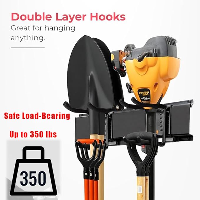 Garage Wall Organizers,Tool Hangers for Garage,Garden Tool Rack Wall Mount,Yard Tool Organizer for Garage,Garage Wall Mount(3 Boards 6 Double Layer Heavy Hooks)