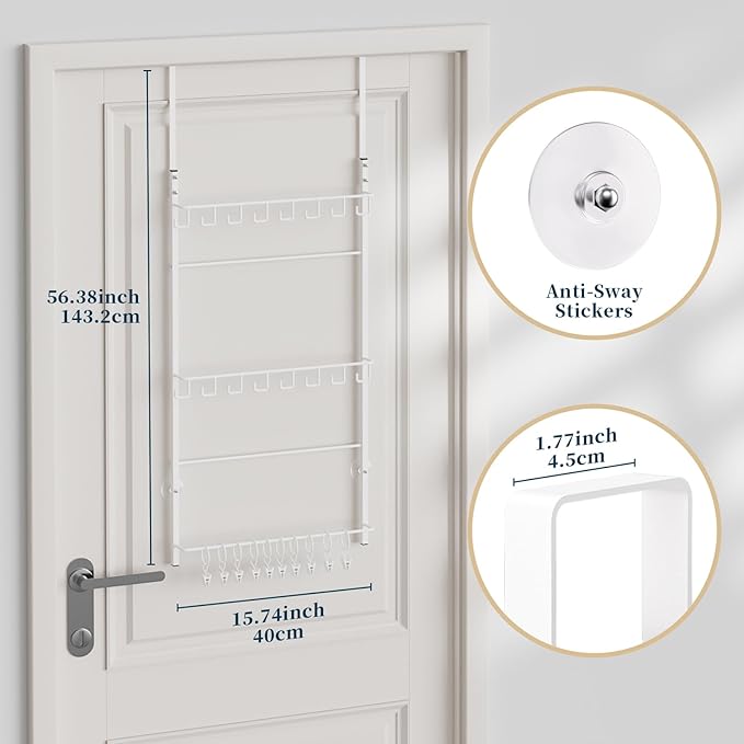 Consumest Over Door Hat Organizer - 3 Tier Wall Mounted Hat Rack with 16 Hooks and 10 Movable Clips, Hanging Baseball Cap Storage Holds up to 26 Caps for Door, Bedroom, Closet USPTO Patent Pending-NeatNest
