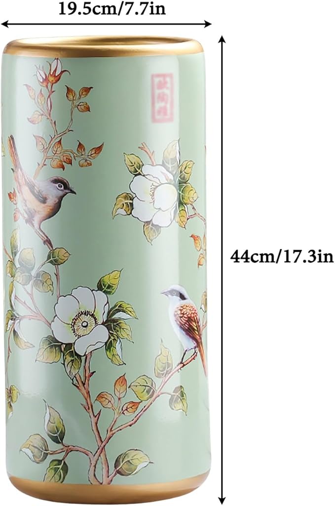 Ceramic Umbrella Stand Living Room Floor-Standing Freestanding Cane Chinese Umbrella Stand Multifunctional Painted Porcelain Vintage Ceramics Flower Vases for Home Office Entrance Indoor(B)-NeatNest