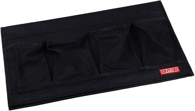 Bedside Storage Organizer - 6 Pockets, Table Cabinet Caddy for Remotes, Phone, Glasses (Black)-NeatNest