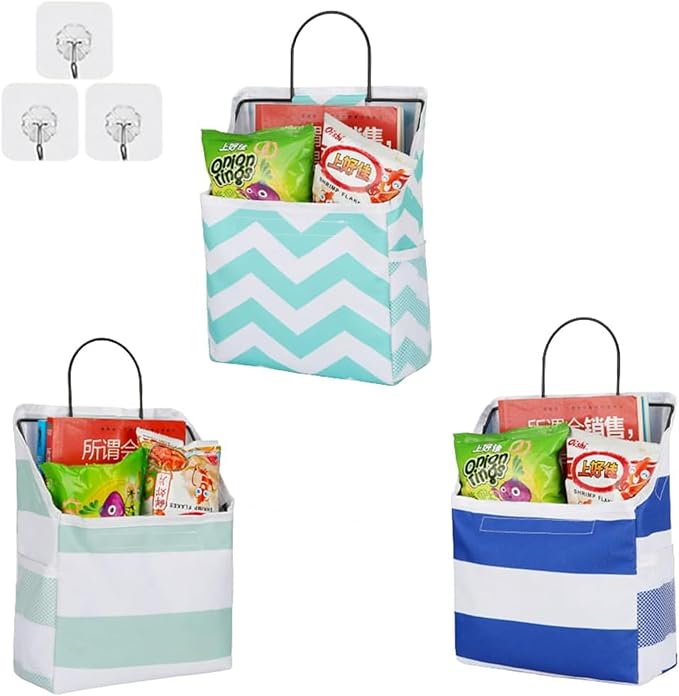 ACQTULOU Wall Hanging Storage Bag, Over The Door Closet Organizer Hanging Pocket Linen Cotton Organizer Box Containers for Bedroom, Bathroom-NeatNest