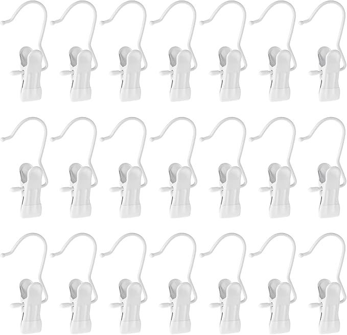 Hotop Boot Hanger Clips for Closet, Laundry Hanging Hooks Heavy Duty Clips Boot Holder Portable Single Hooks Space Saving for Pants Jeans Clothes Hats Tall Towels(White,48 Pieces)-NeatNest