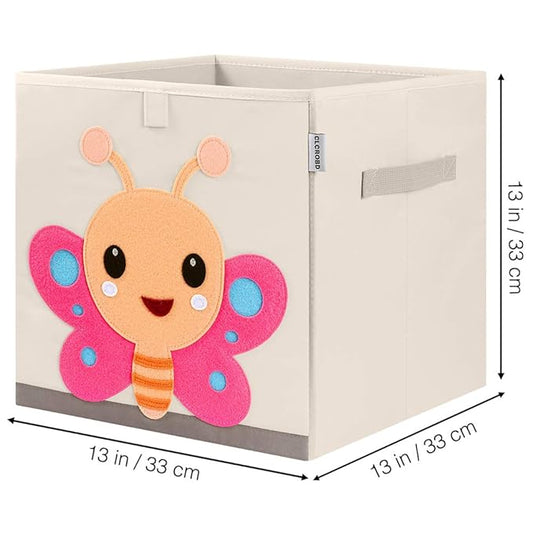 CLCROBD Foldable Animal Cube Storage Bins Fabric Toy Box/Chest/Organizer for Kids Nursery, 13 inch (Butterfly)-NeatNest